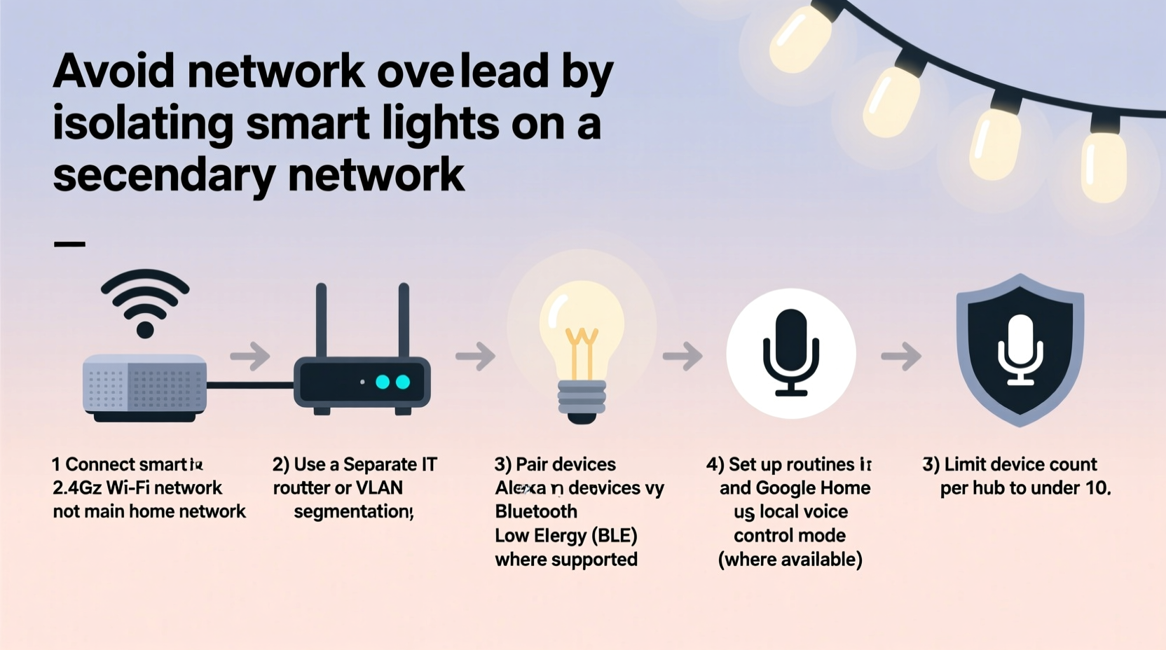 how to safely integrate smart christmas lights with alexa and google home without network overload