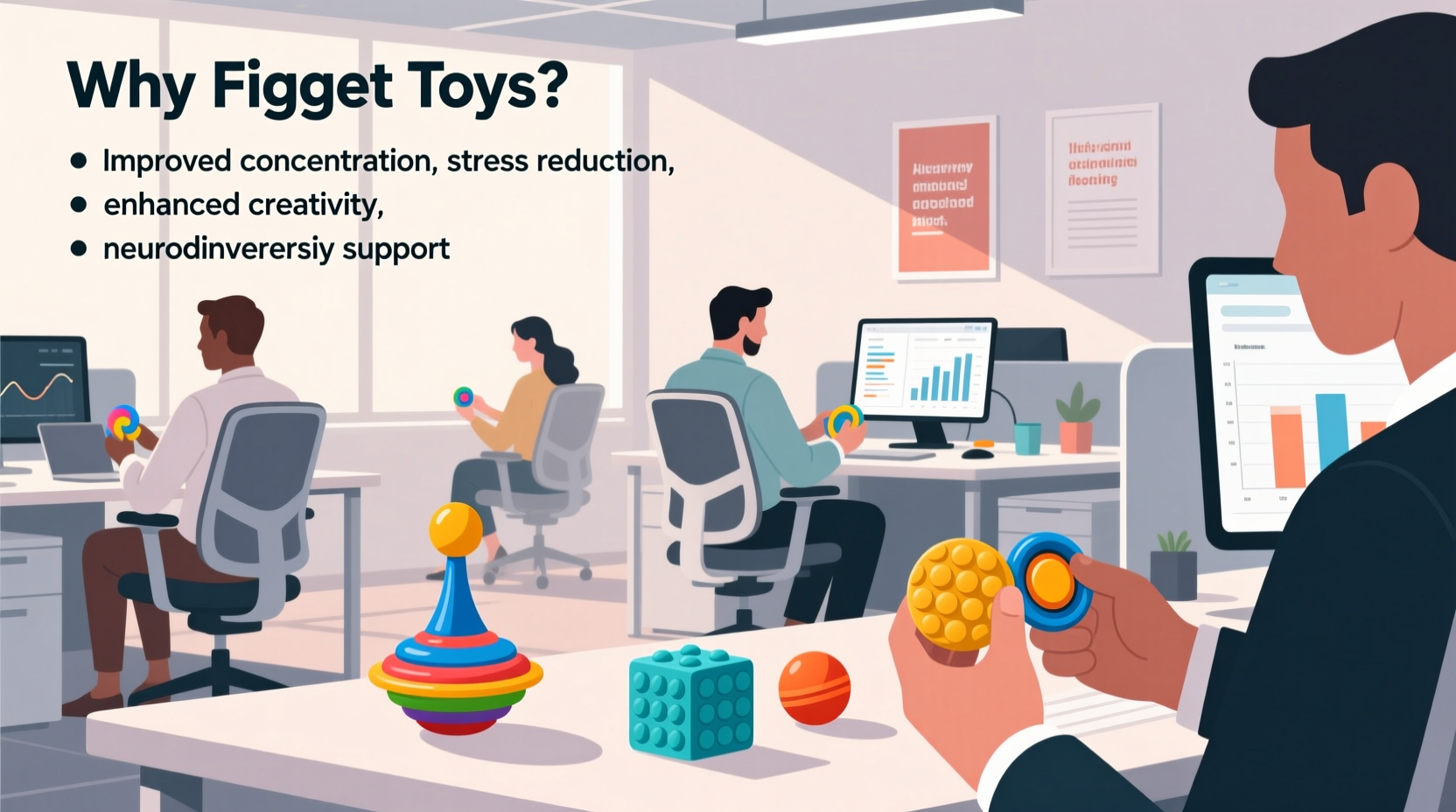 why are fidget toys becoming common in adult workspaces