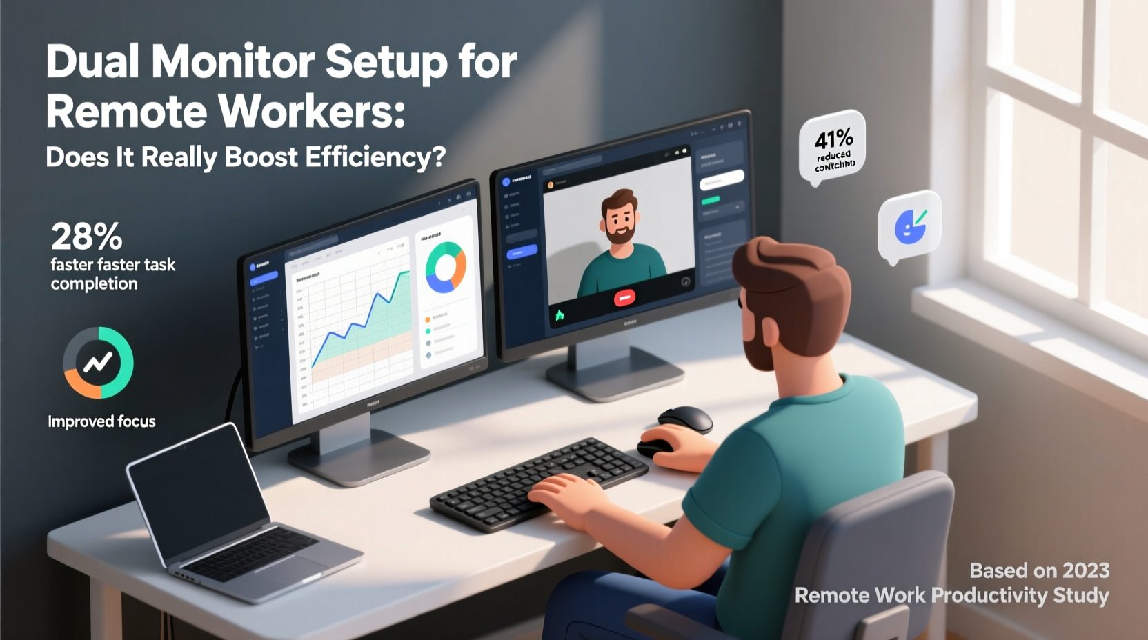 dual monitor setup for remote workers does it really boost efficiency