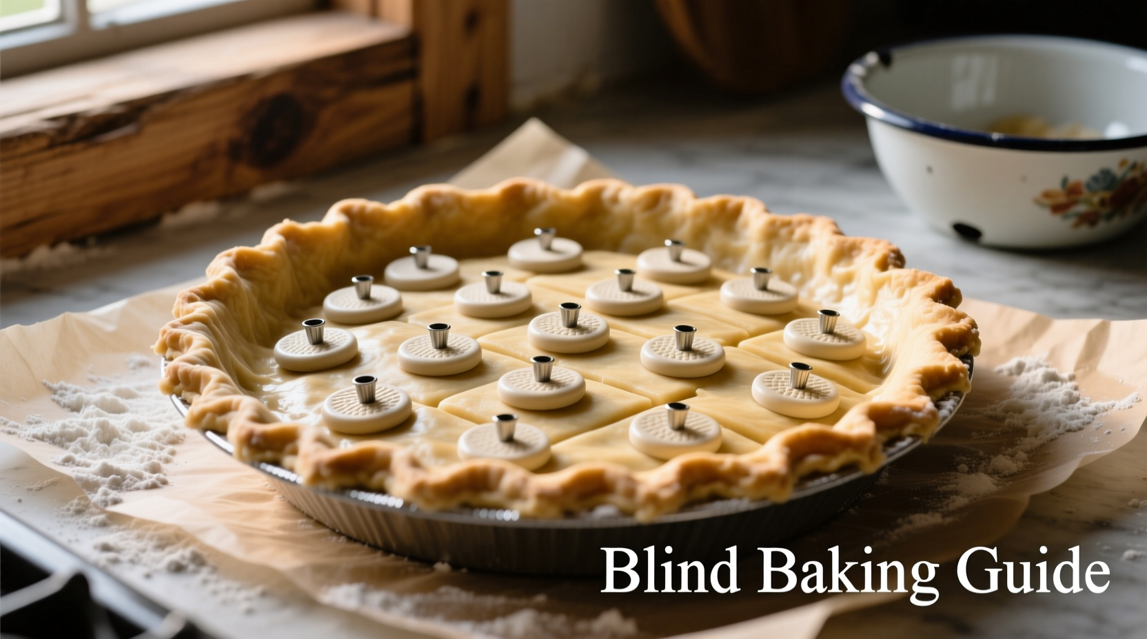 Blind-baking pie crust with pie weights