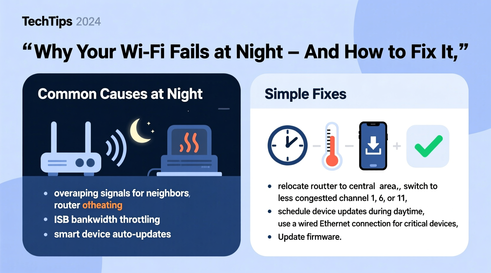 why does my wifi disconnect at night and simple fixes to stabilize connection