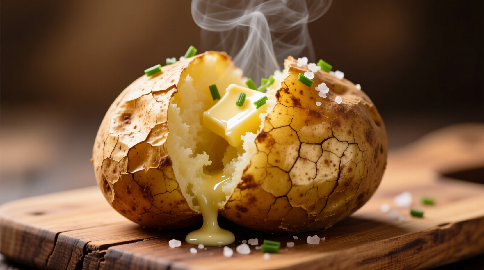 Perfectly cooked quick jacket potato with crispy skin
