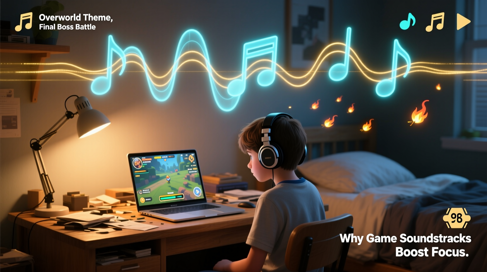 why do video game soundtracks boost concentration during study sessions