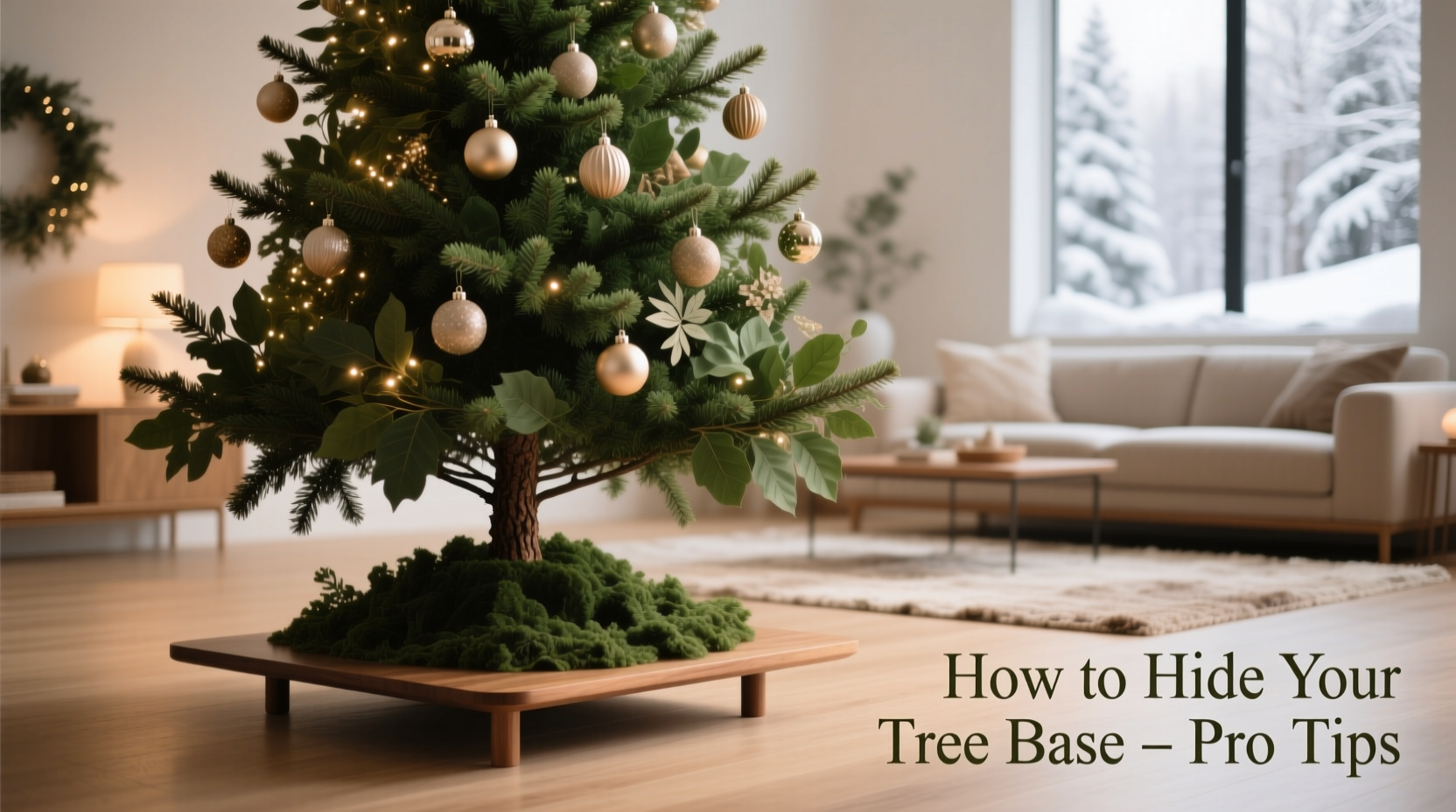how to hide the base of your christmas tree stand for a polished look