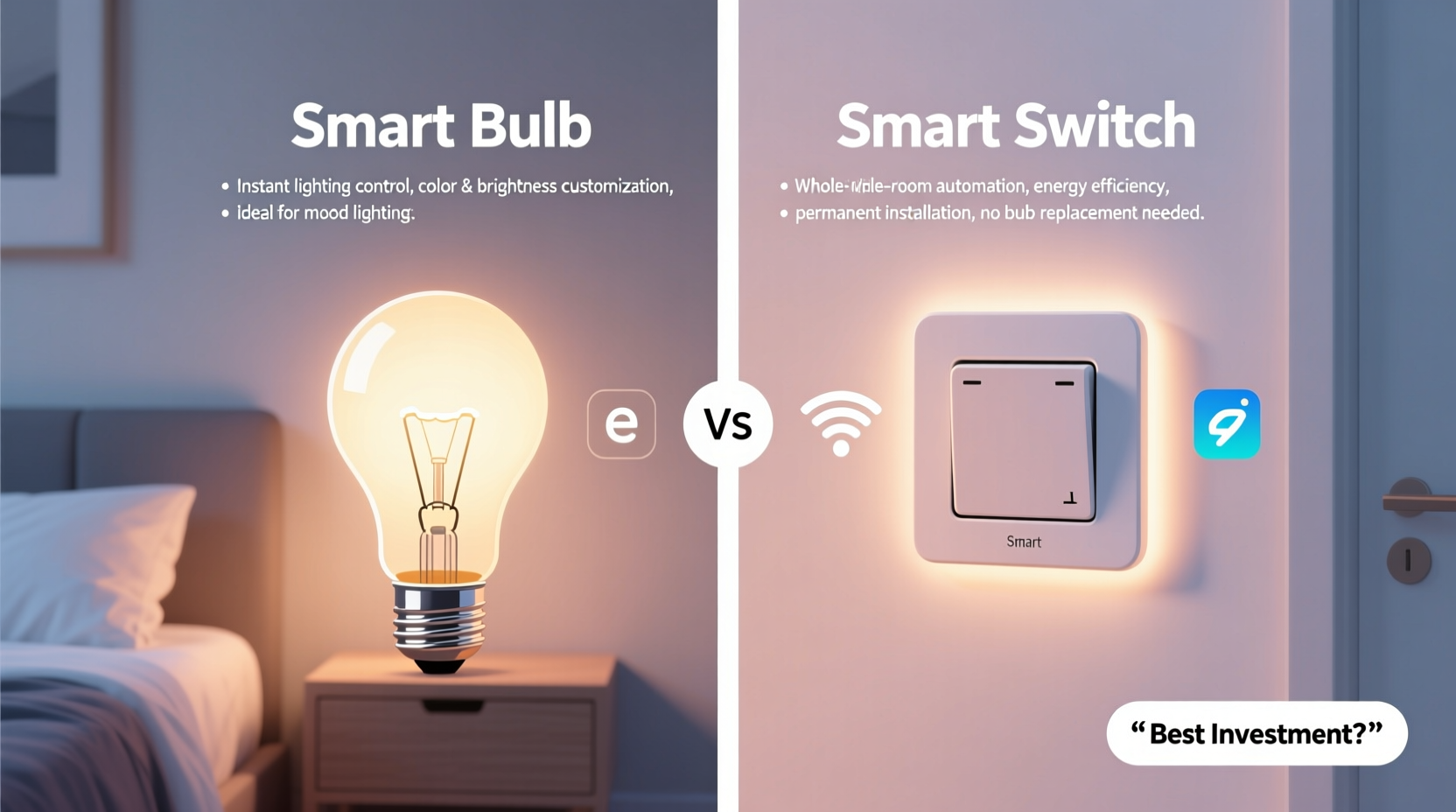 smart bulb vs smart switch which is the better investment for home automation