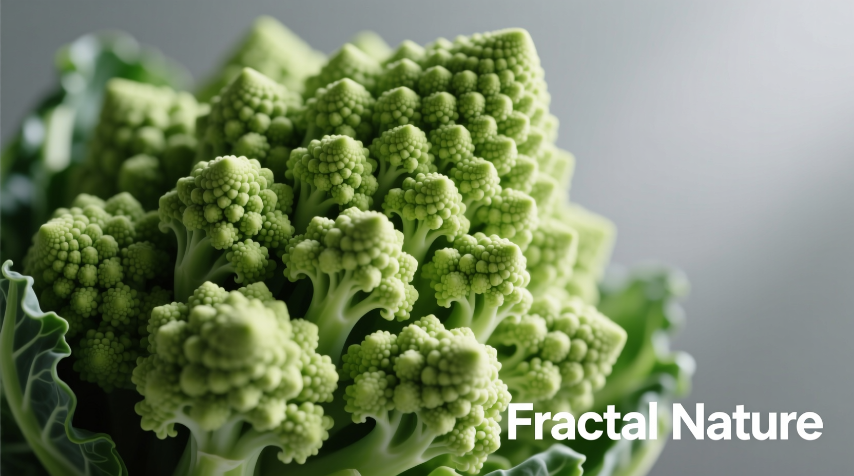 Close-up of Romanesco vegetable showing fractal pattern