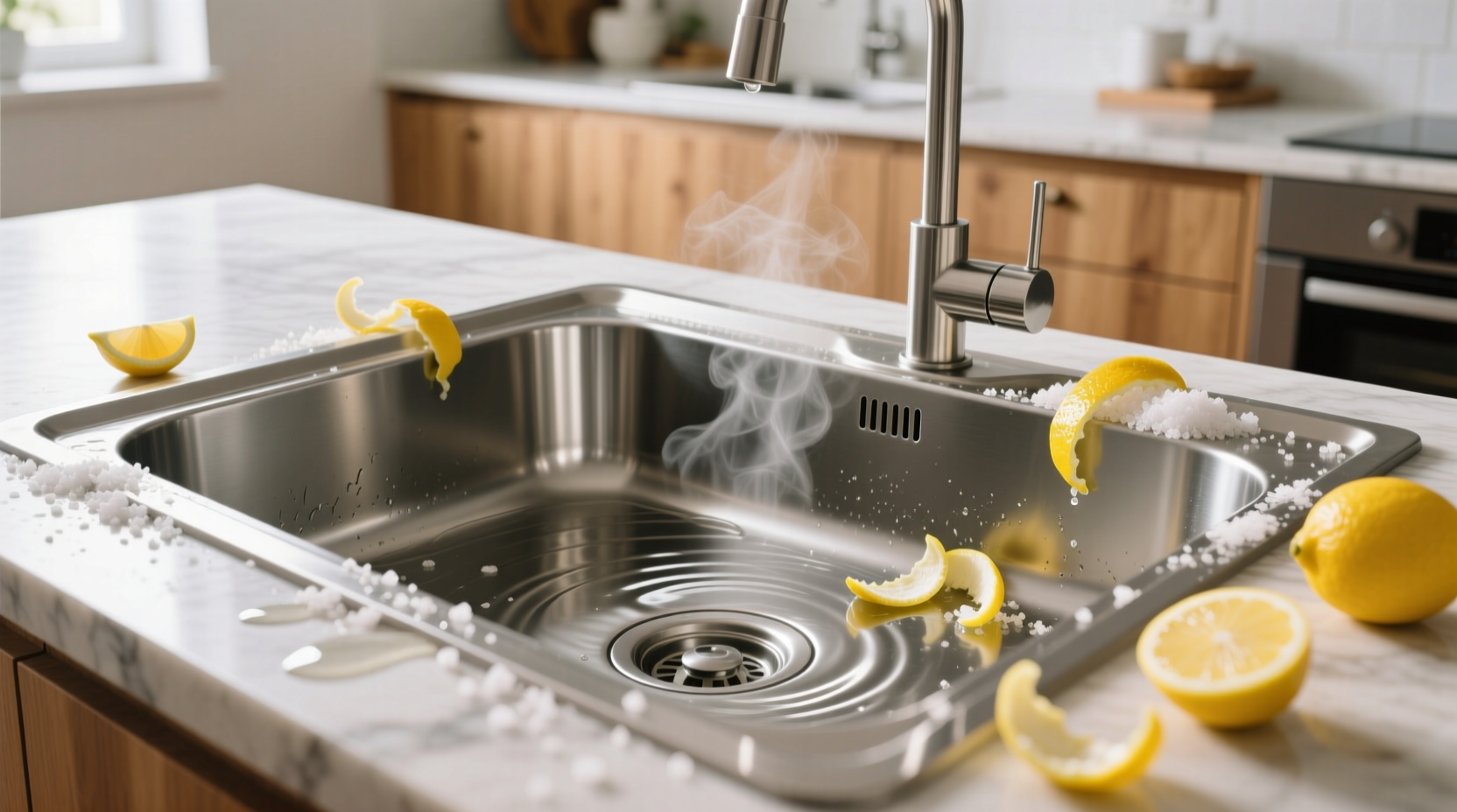 eco friendly cleaning lemon salt sink deep clean