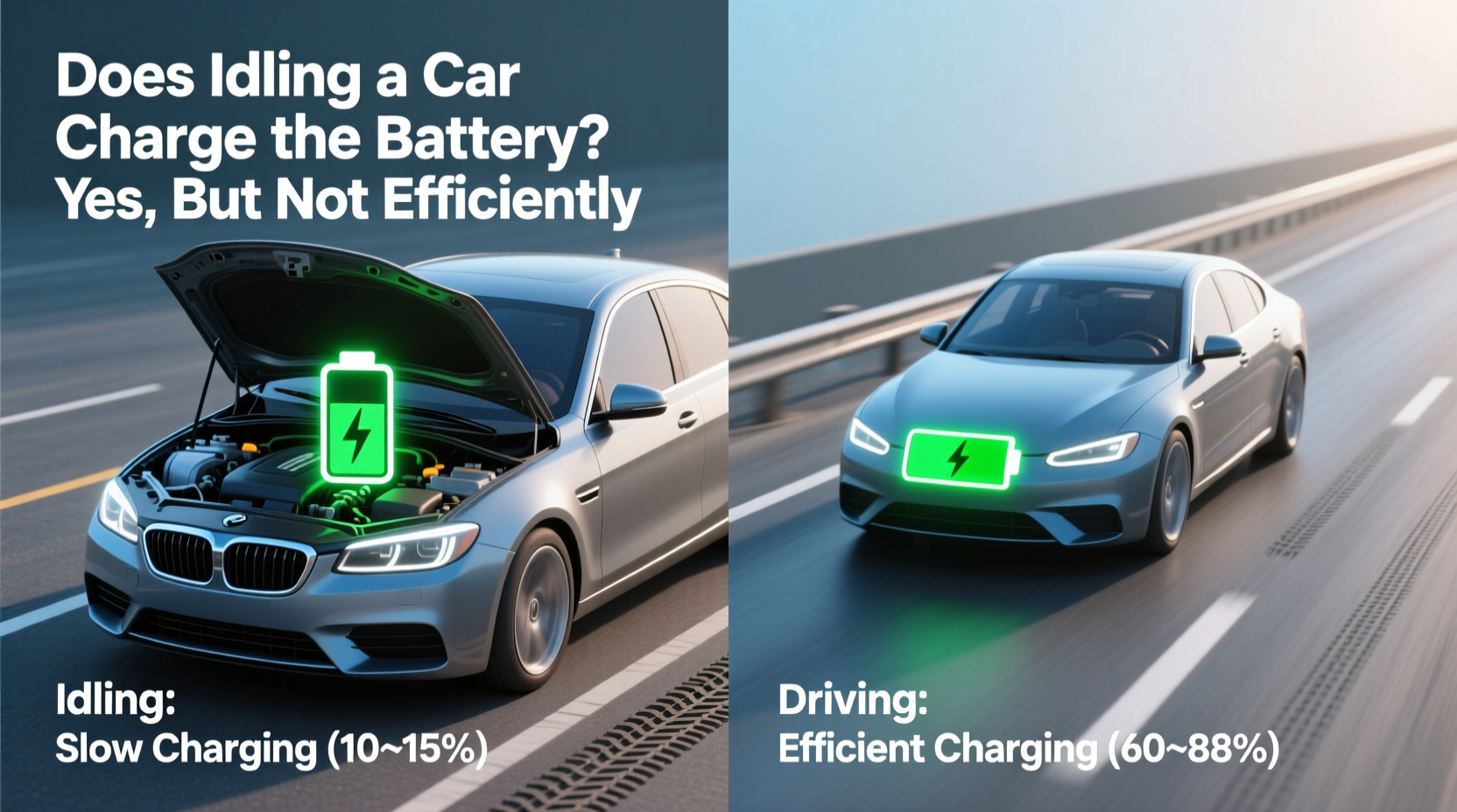 does idling car charge battery