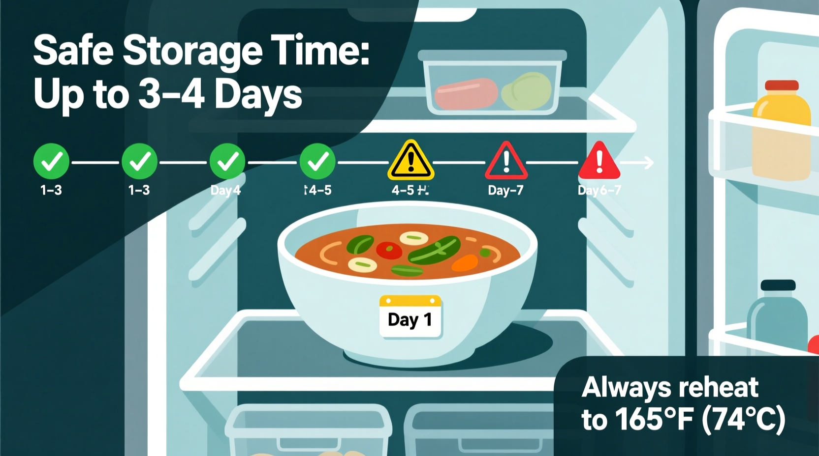 how long can you safely store soup in the fridge