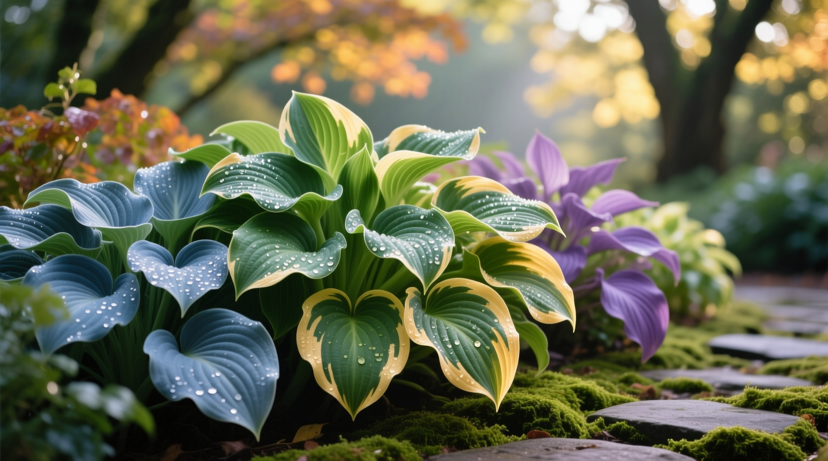 different colors of hostas