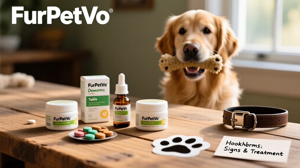 Photo of FurPetVo deworming products arranged neatly on a clean surface