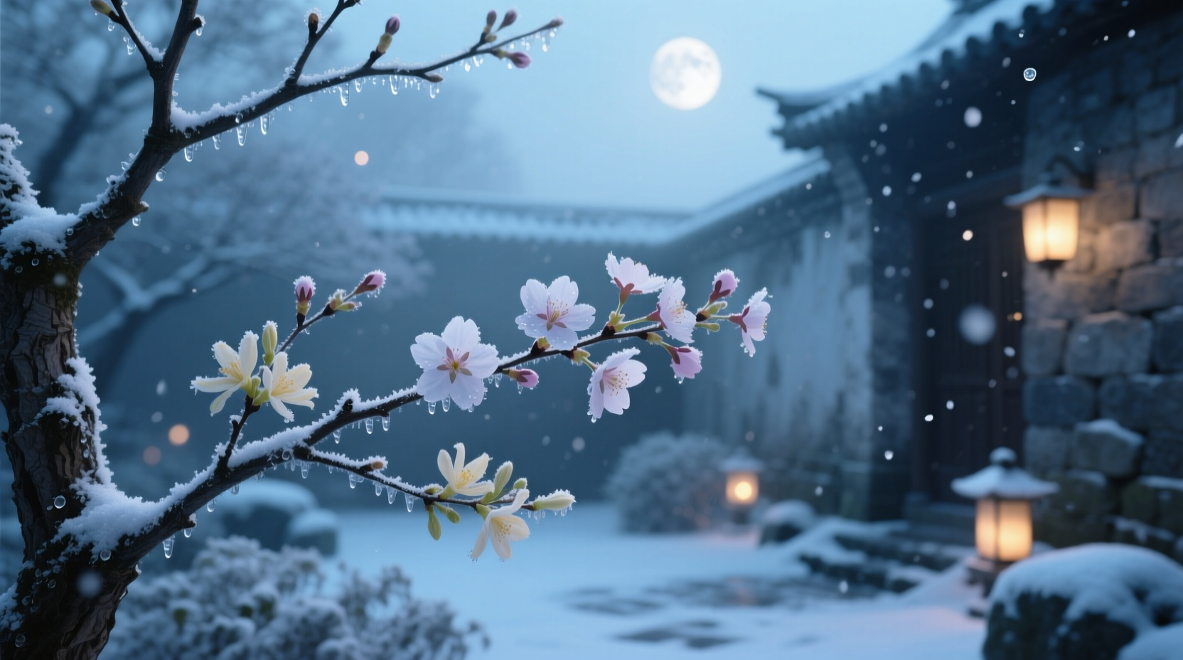 winter outside flowers