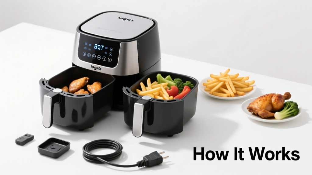 Insignia 8QT Dual Basket Air Fryer: How It Works