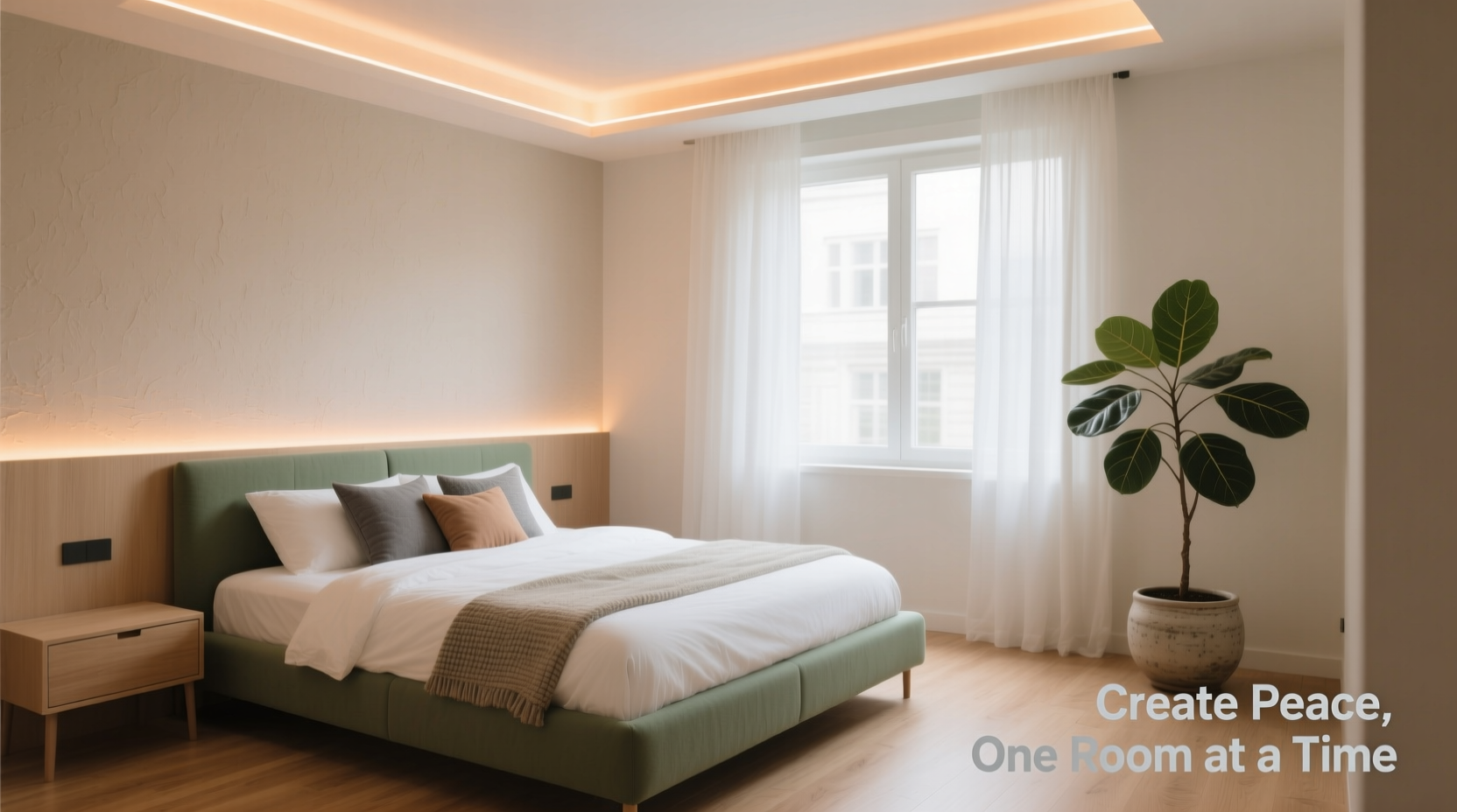 how to create a calming bedroom atmosphere with lighting and color
