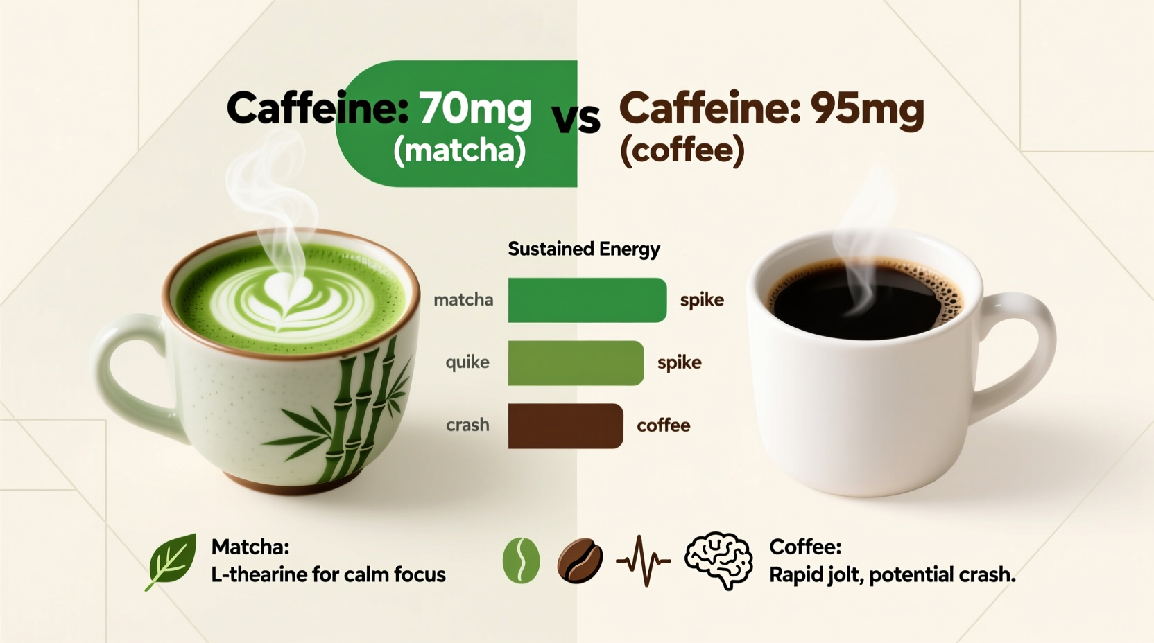 is matcha latte healthier than regular coffee caffeine comparison
