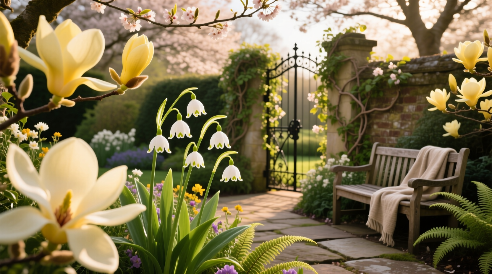 ina garten spring garden leucojum yellow magnolia