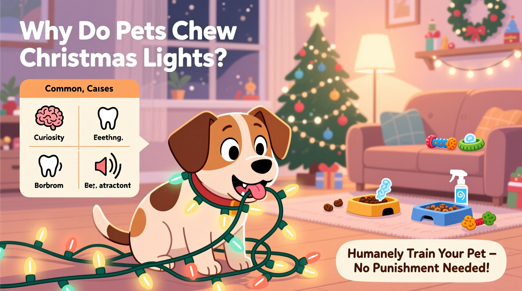 why does my pet chew on christmas lights and how to stop it humanely