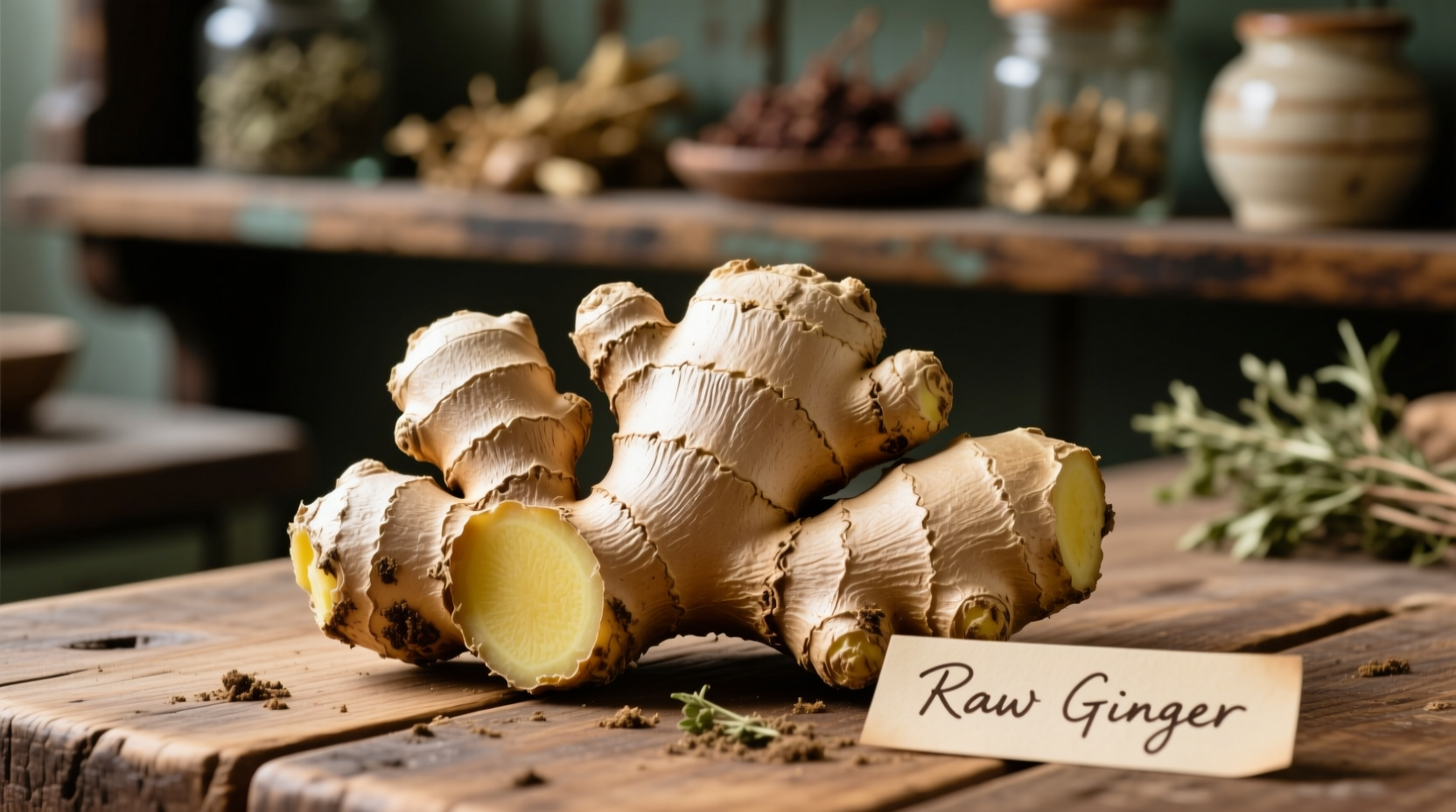 Roh gegessener Ingwer in Scheiben
