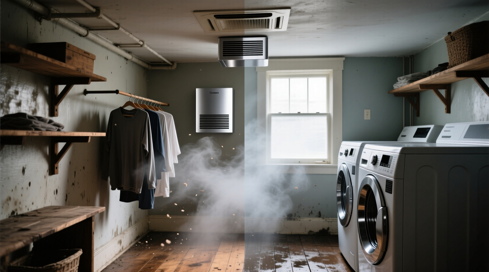 passive ventilation fixes for musty basement laundry rooms