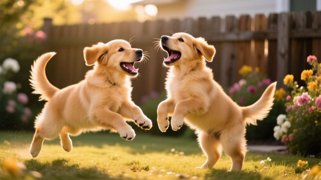 Moment Golden Retriever Brothers Spot Each Other for a Surprise Playdate Is Full of Joy