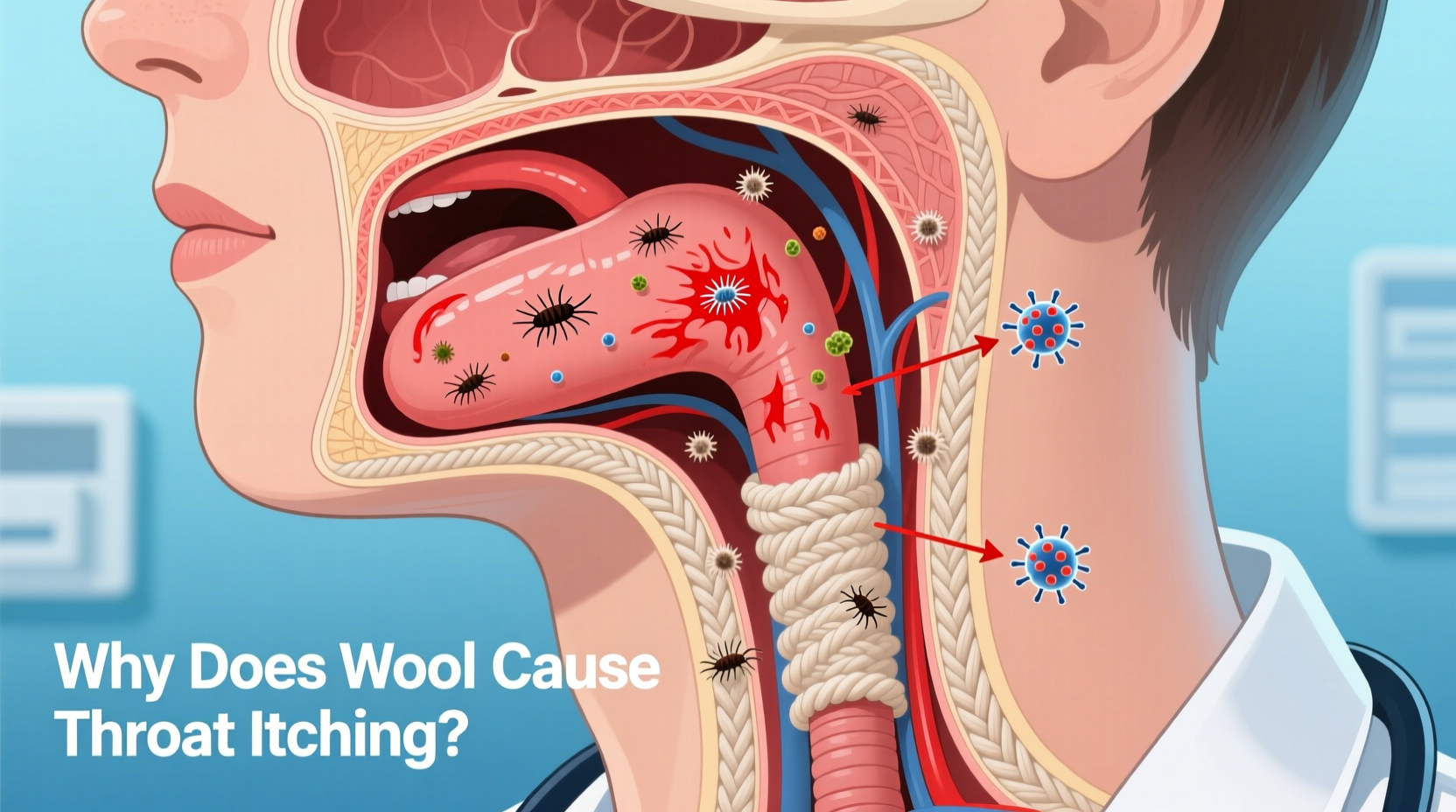 why does my throat itch when i wear wool and could it be an allergy