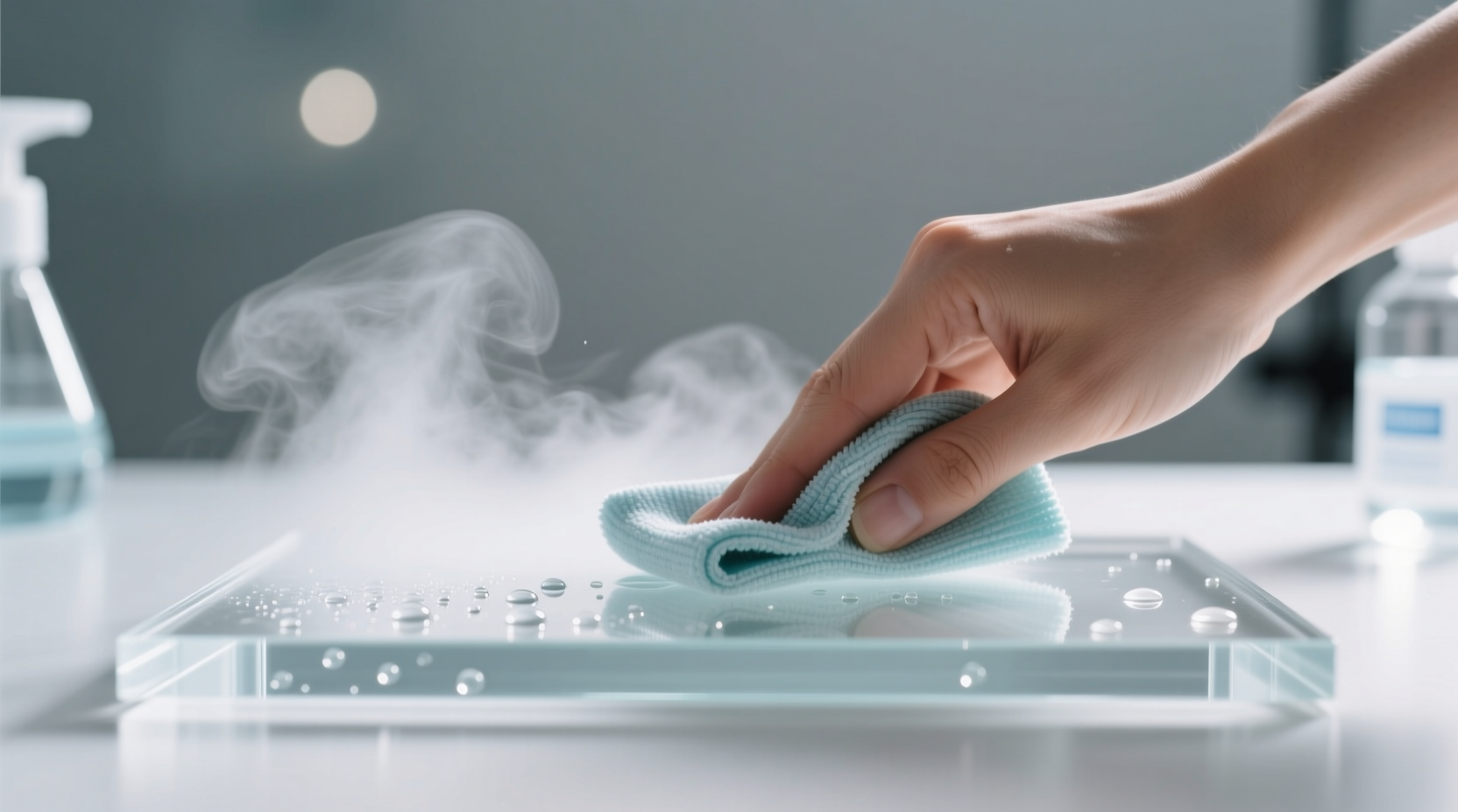 how to clean anime display cases after steam fogging