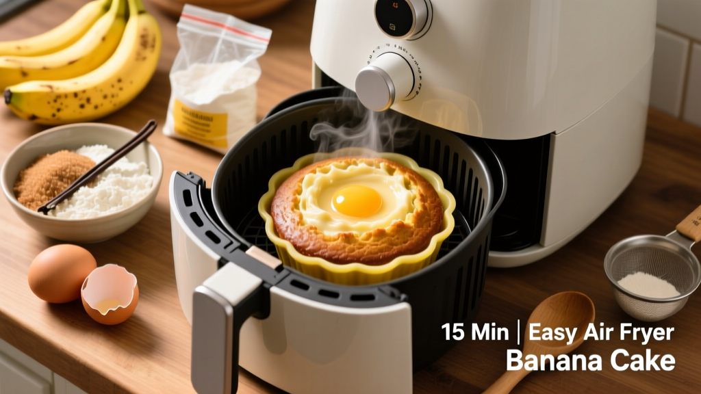 Easy Air Fryer Banana Cake Recipe (15 Min Prep!)