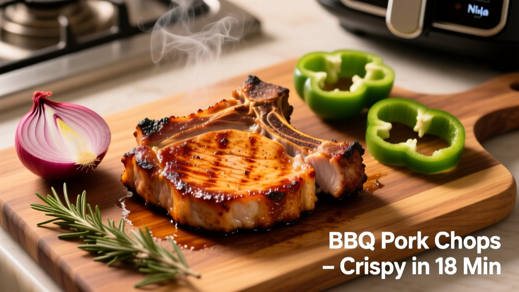 BBQ Pork Chops in Ninja Foodi: Crispy, Juicy in 18 Min
