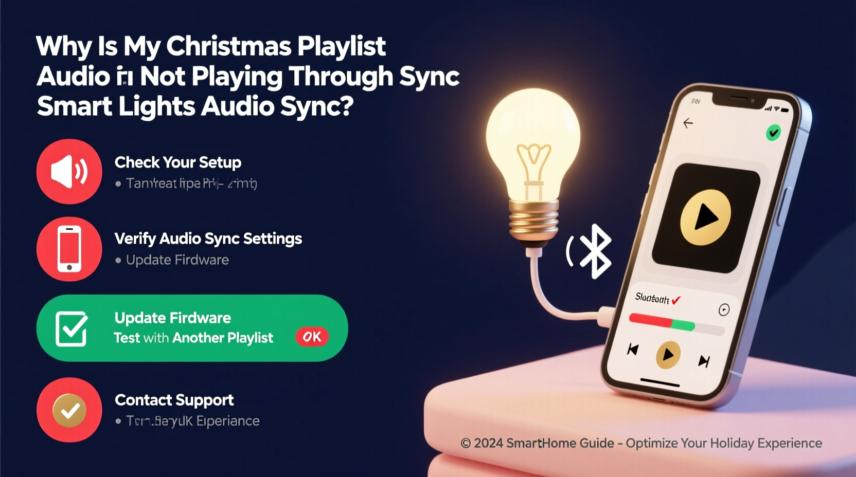 why is my christmas playlist not playing through smart lights audio sync guide