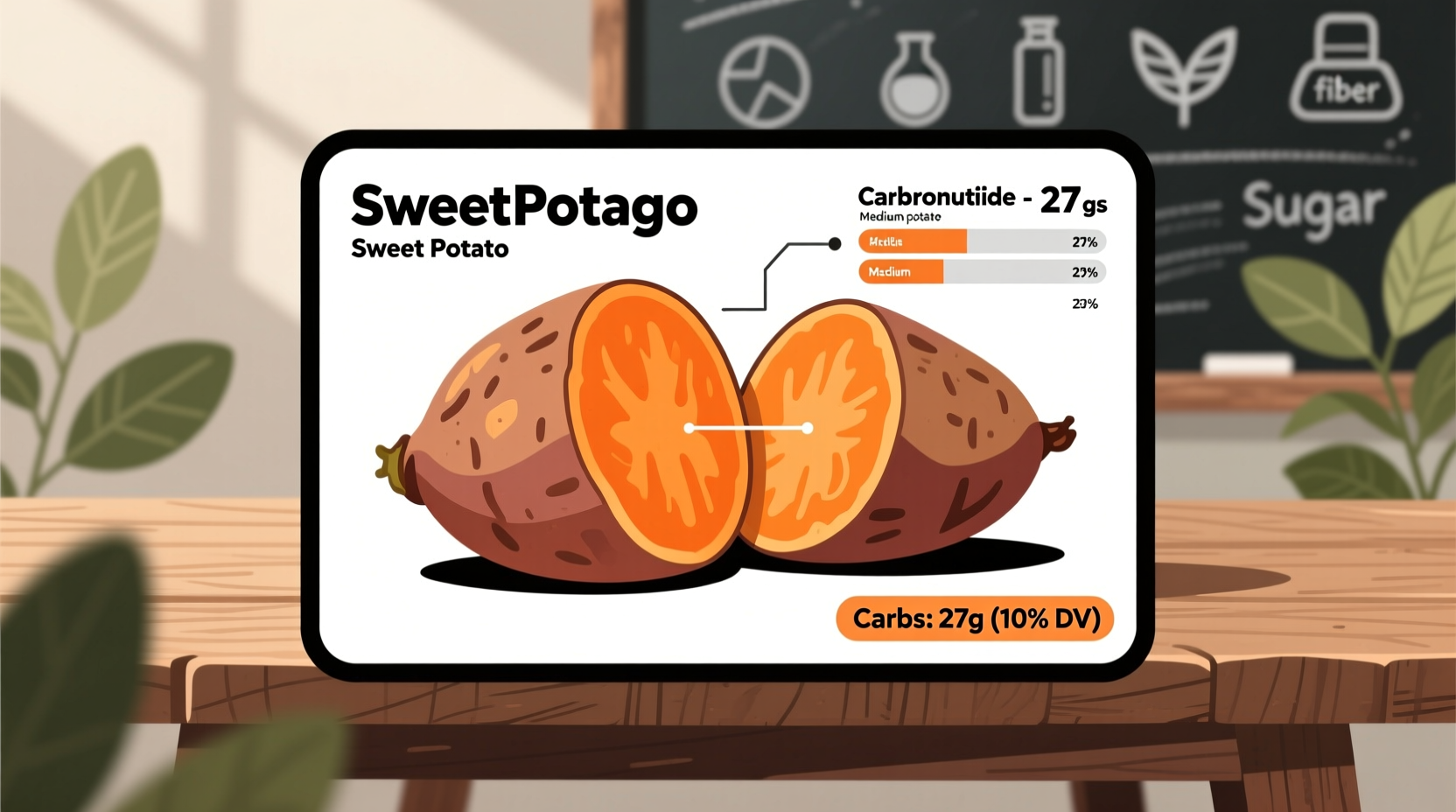 carbohydrate count in a medium sweet potato
