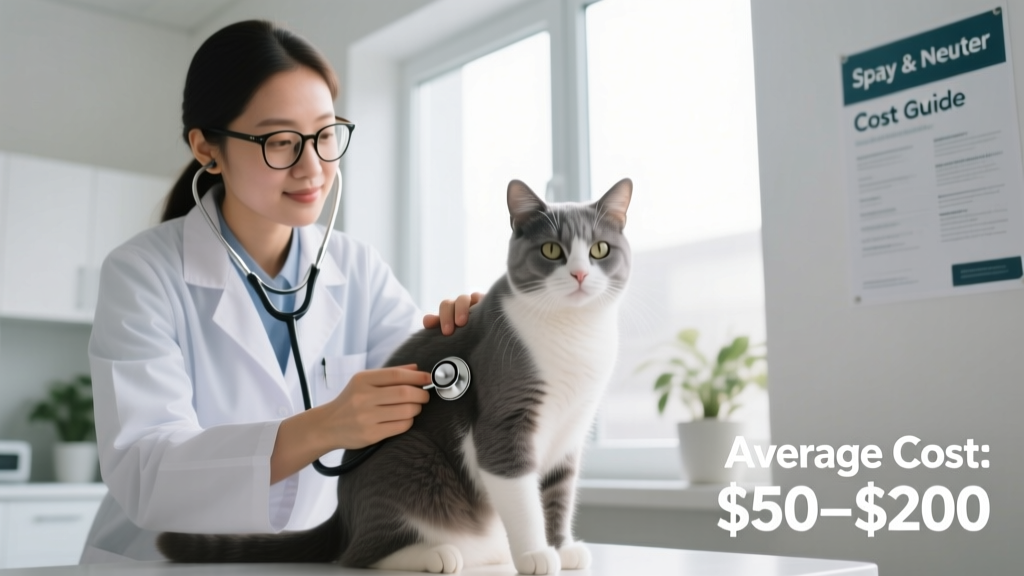 A veterinarian gently examining a cat during a wellness checkup