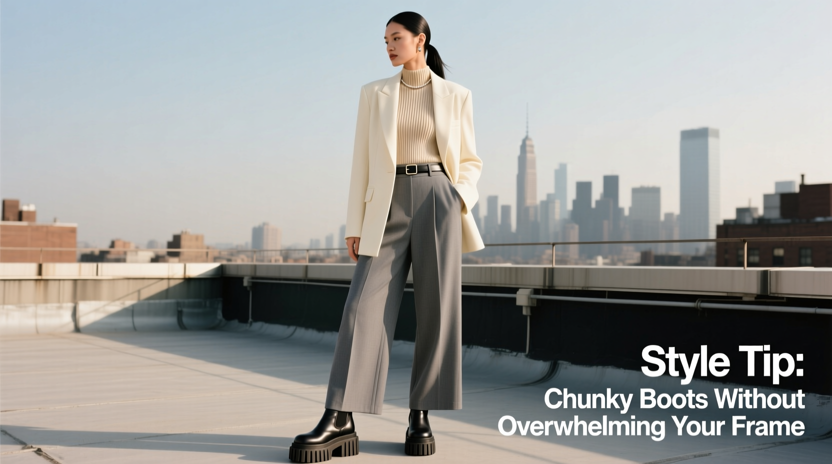how to style chunky boots without overwhelming your frame