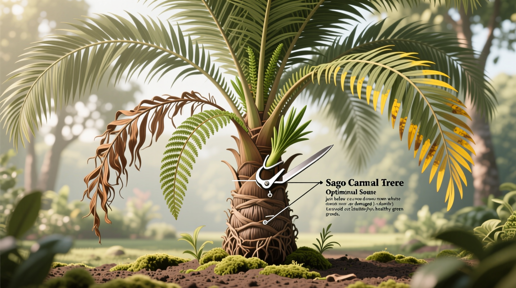 when to trim a sago palm