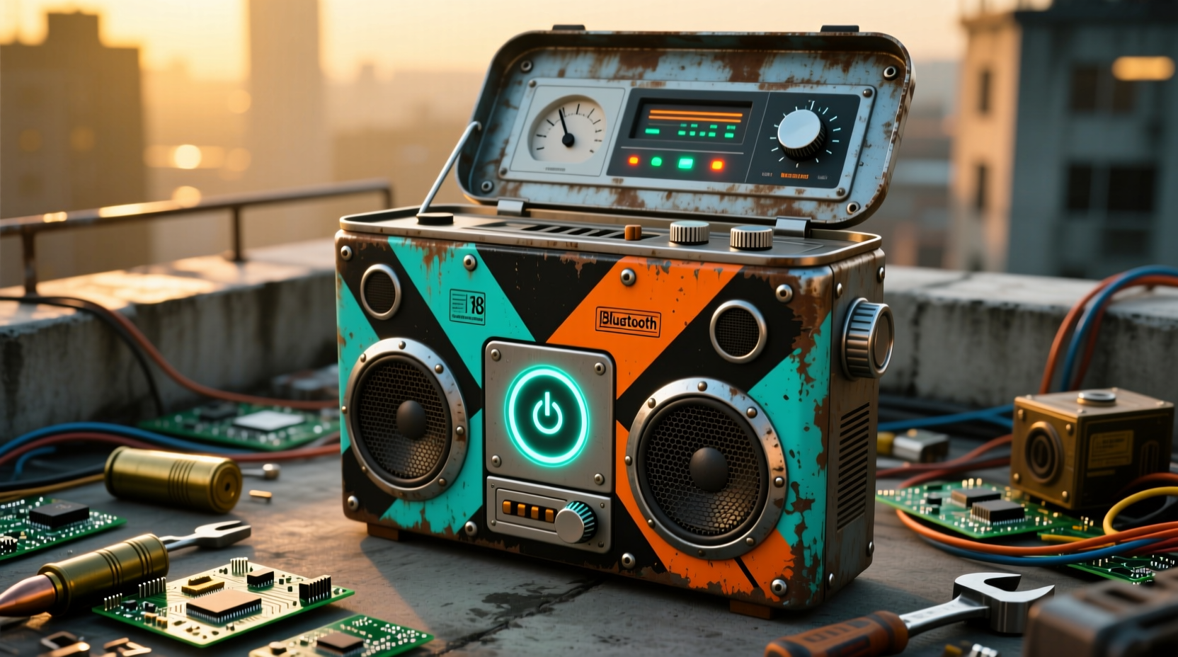 this diy bluetooth boombox is made from an old ammo con