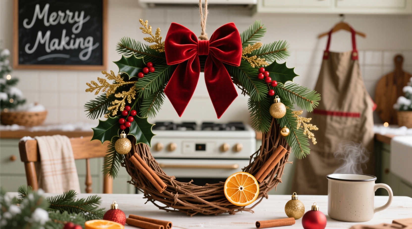 how to make christmas wreath