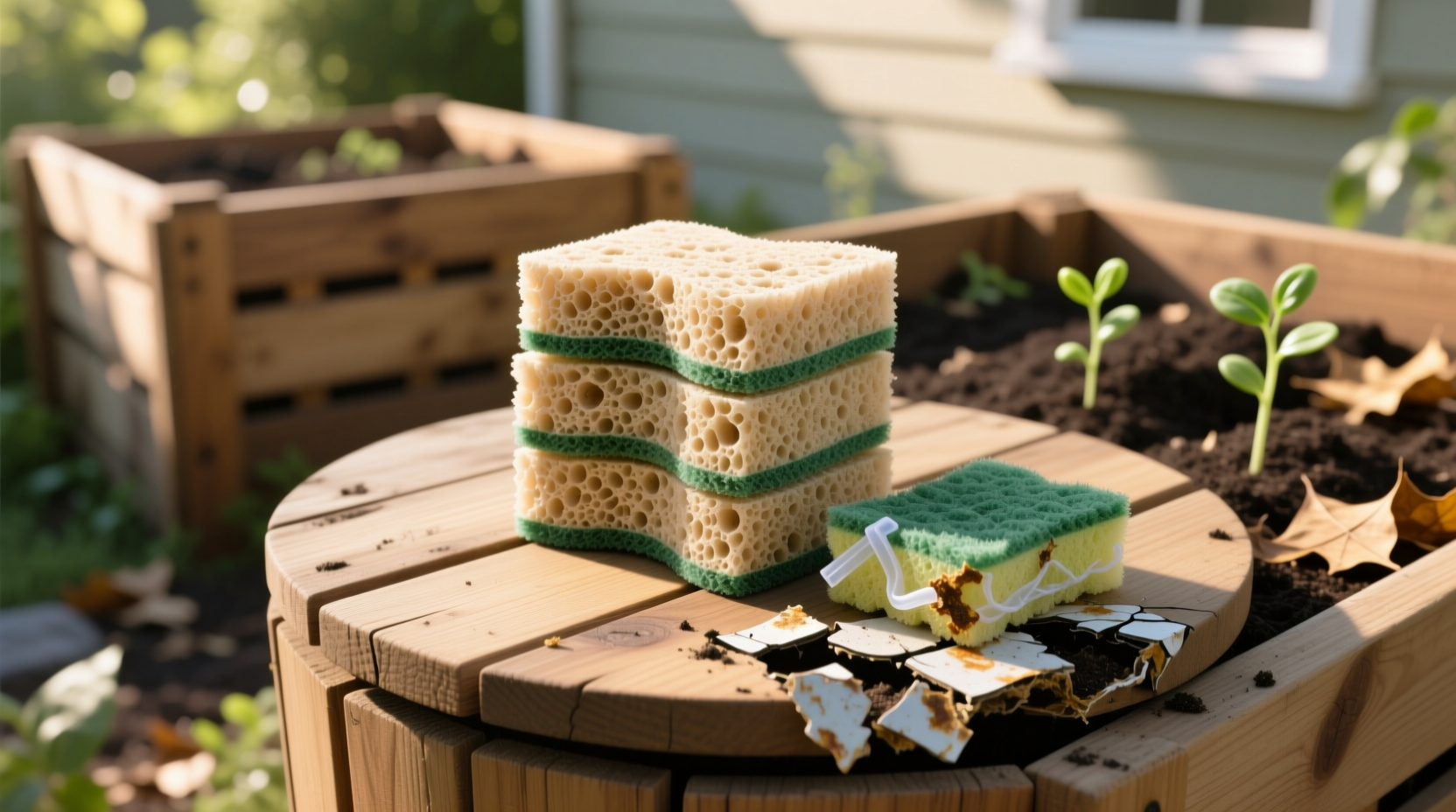 compostable vs cellulose sponges which breaks down faster