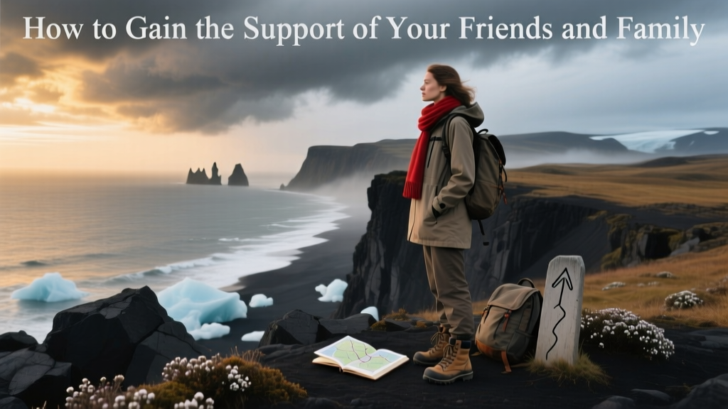 Solo female traveler looking at beautiful rocky Icelandic landscape near the ocean