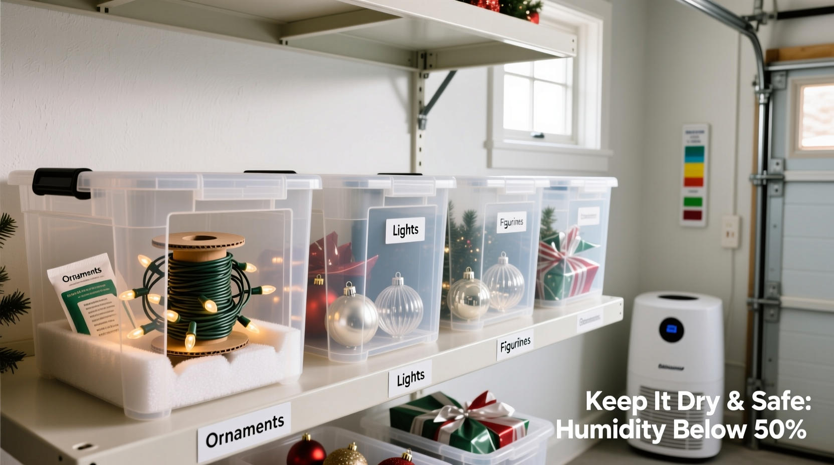 how to store christmas decorations in humid garages without mold or damage