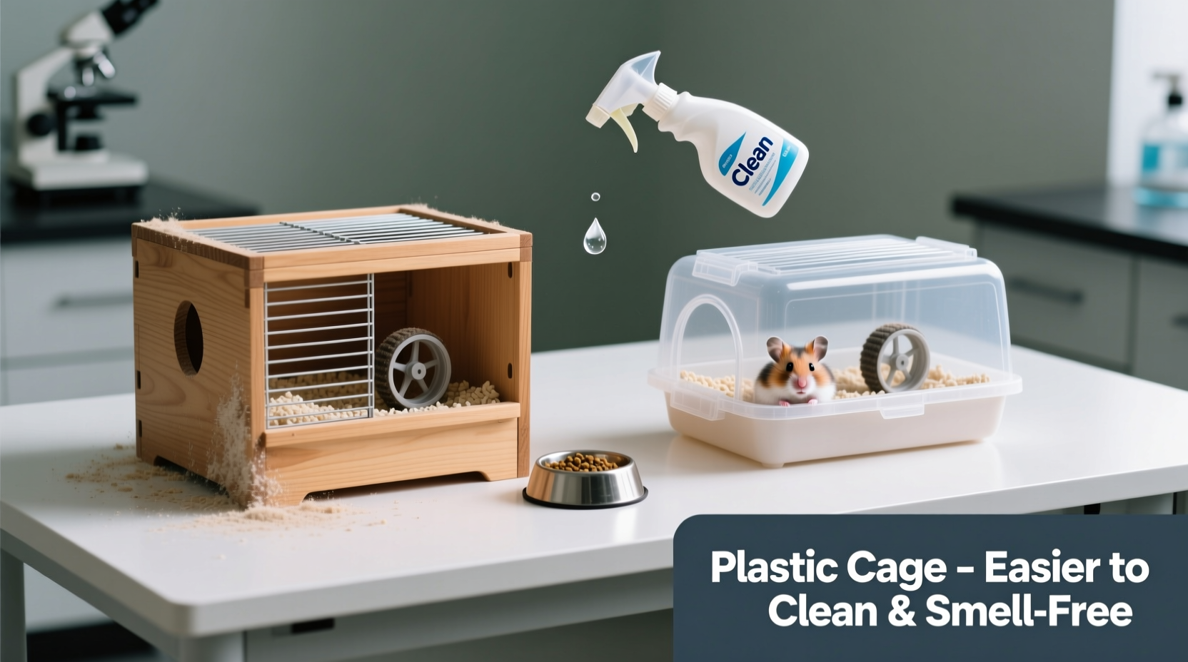 wood vs plastic hamster cages which is easier to clean and smell free