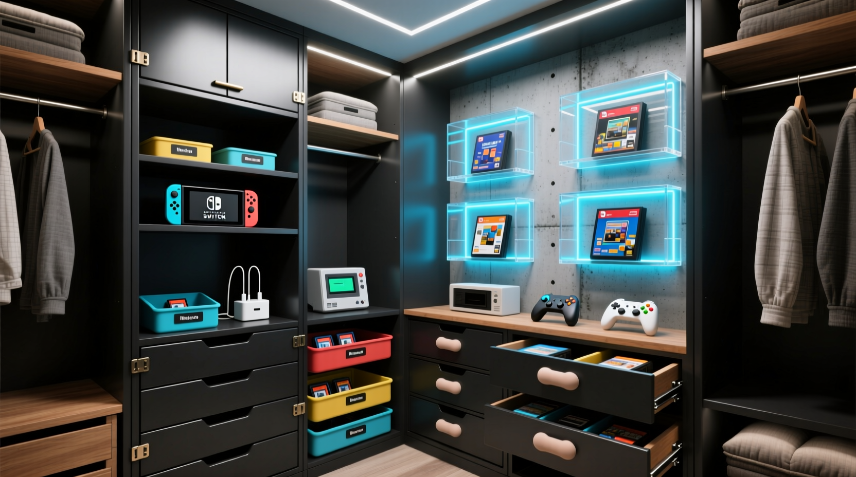 closet organization tips for nintendo switch