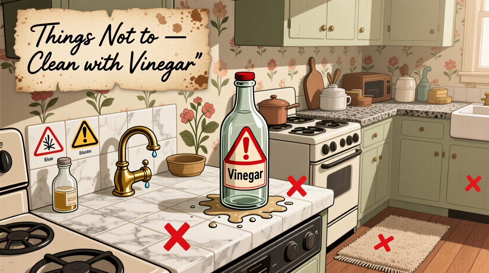 things not to clean with vinegar