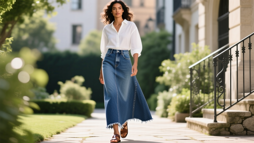 Do Denim Maxi Skirts Come Back in Style? Yes—Here’s How to Wear Them Right