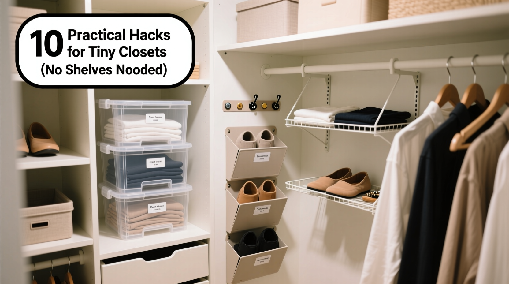 how to organize a tiny closet with zero built in shelves practical hacks that work