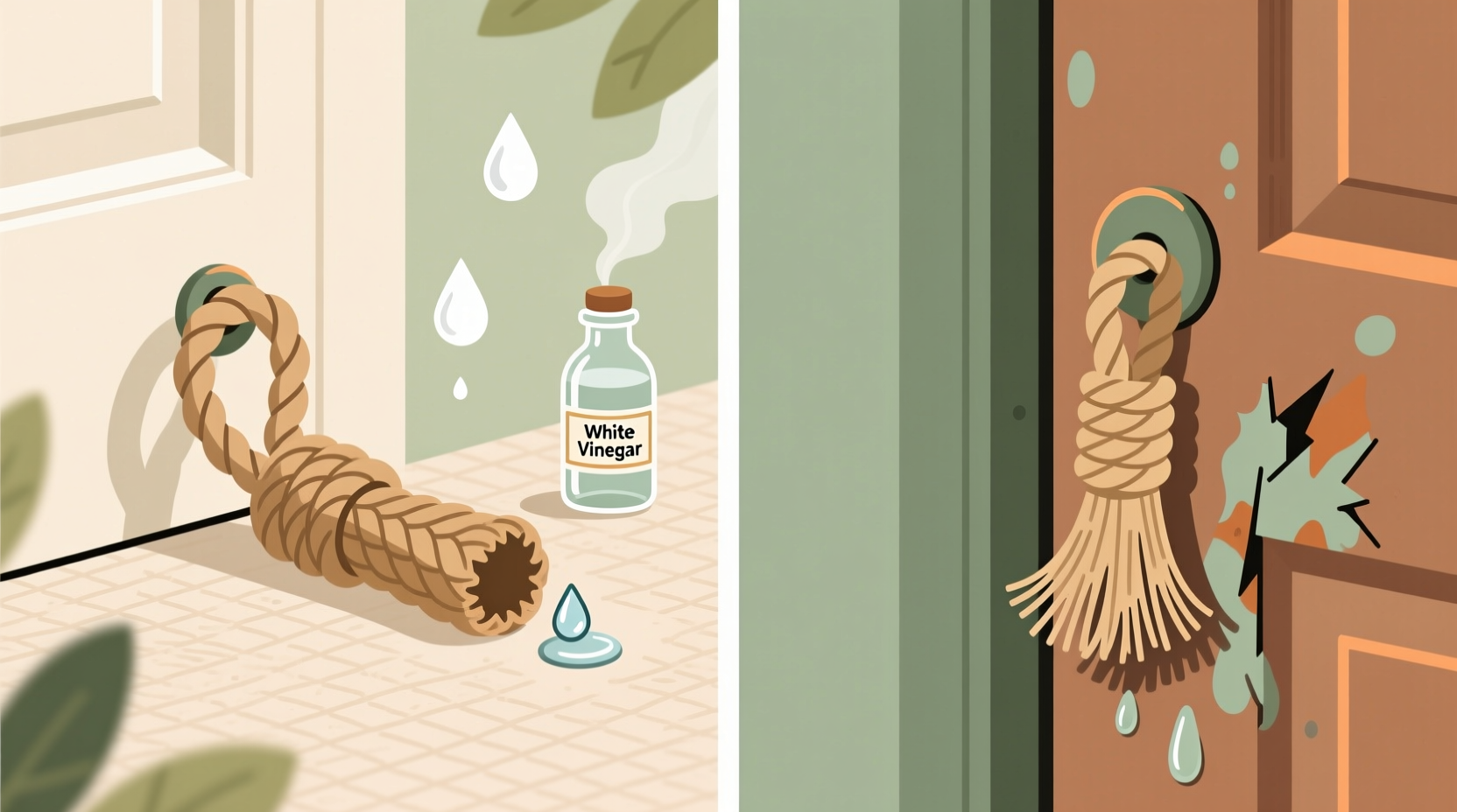 hemp rope doorstop vinegar cleaning safety