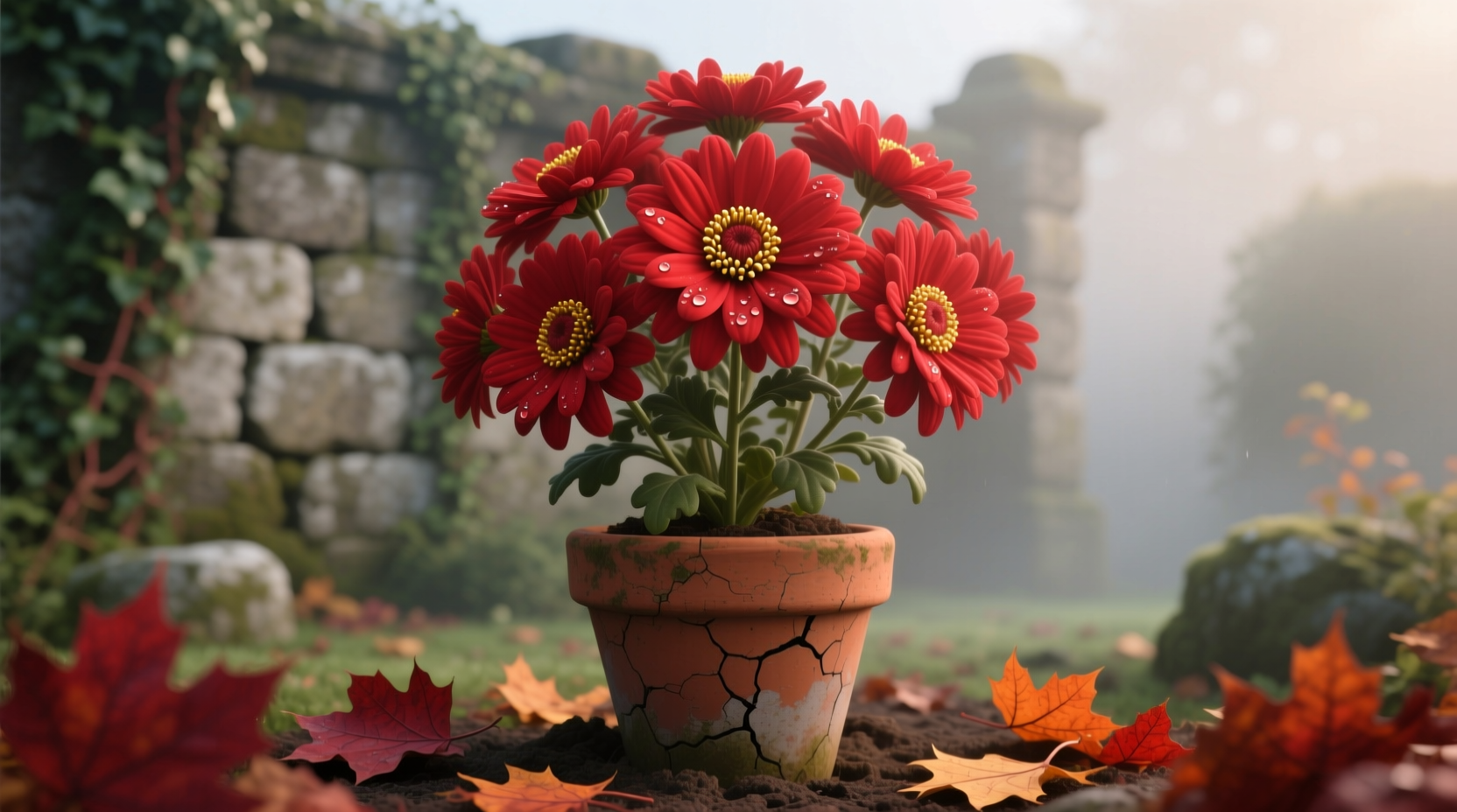 red mums plant
