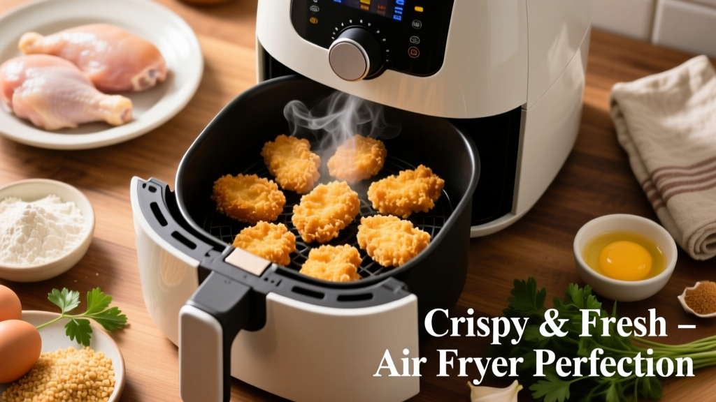 Crispy Frozen Breaded Chicken Bites in Air Fryer