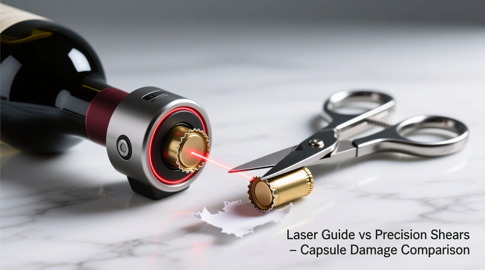 wine bottle foil cutter laser guides vs precision shears which prevents capsule damage
