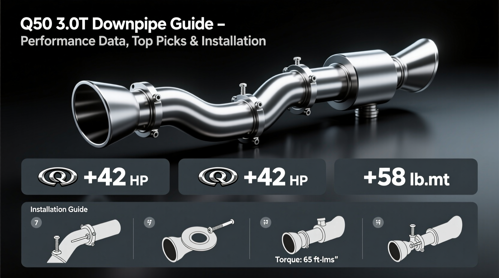 best selling q50 downpipe 3 0t