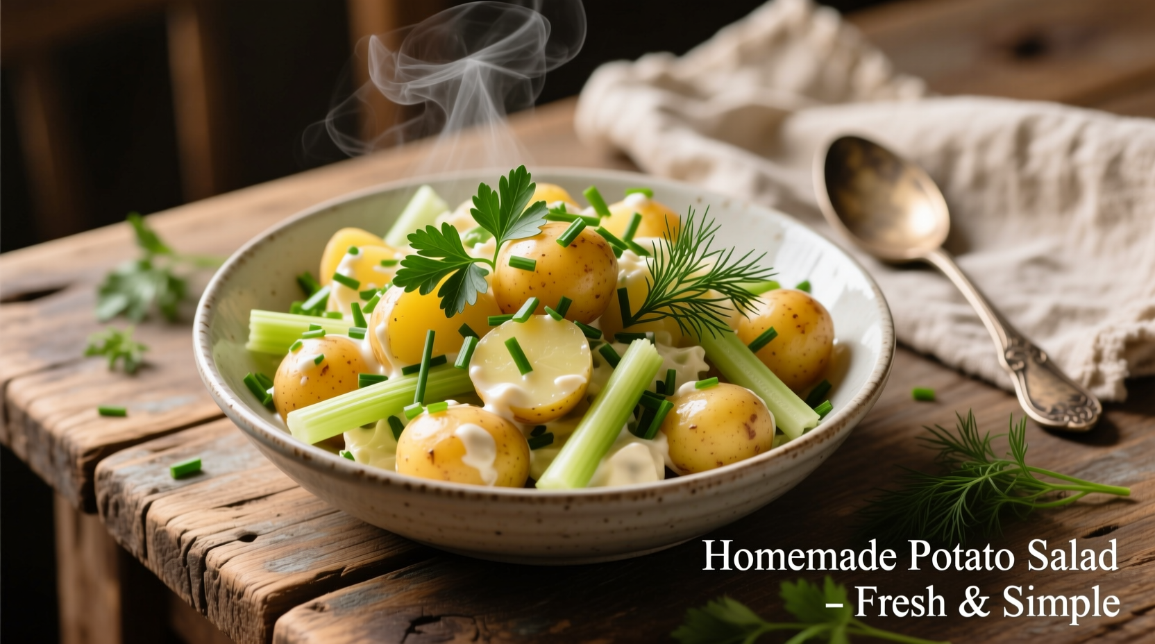 Russet potato salad with fresh herbs and celery
