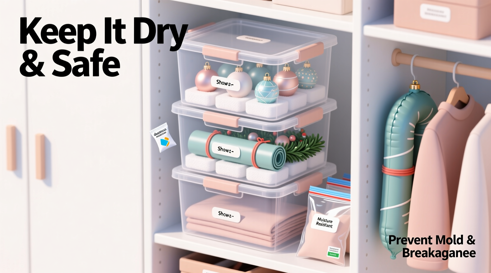 how to safely store holiday decorations to prevent mold and breakage